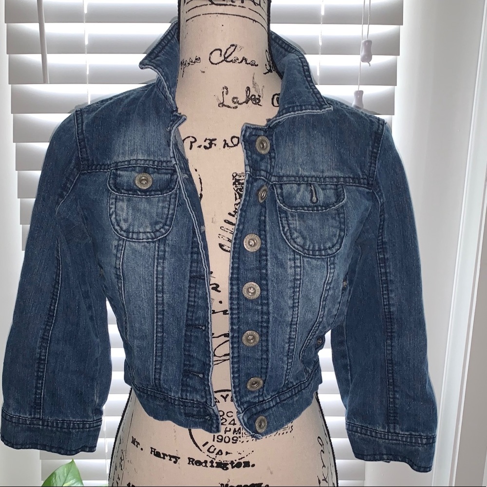 Highway Jeans Cropped Denim Jacket - Small